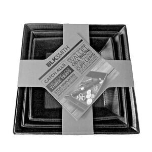 NEW Set (3) Faux Leather CATCH ALL TRAYS Keys Wallet Phone Baskets Containers